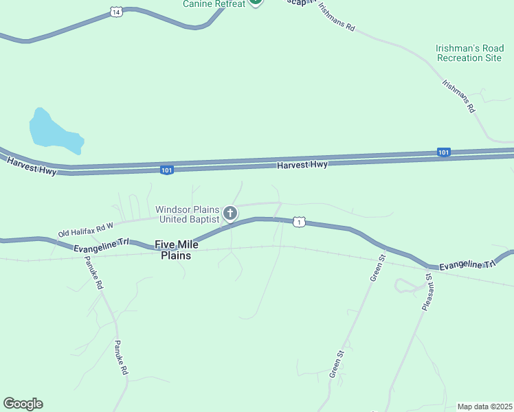 map of restaurants, bars, coffee shops, grocery stores, and more near 210 Old Halifax Road West in Windsor