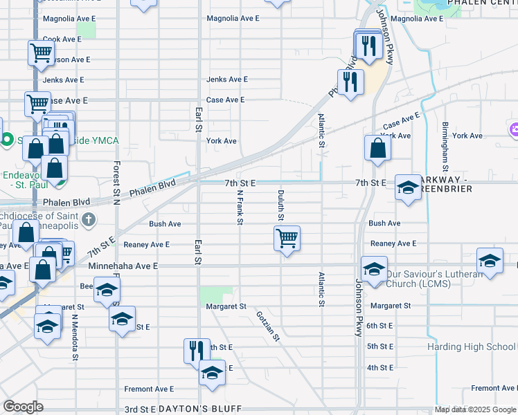 map of restaurants, bars, coffee shops, grocery stores, and more near 1146 Ross Avenue in Saint Paul