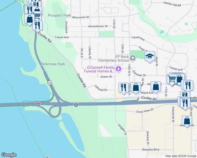 map of restaurants, bars, coffee shops, grocery stores, and more near 824 Green Street in Hudson