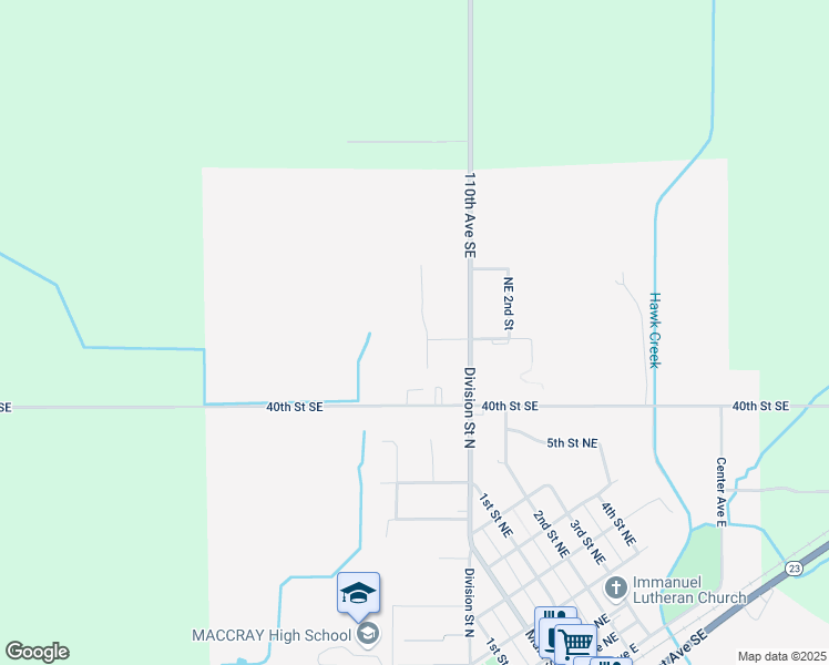 map of restaurants, bars, coffee shops, grocery stores, and more near 1107 4th Street in Clara City