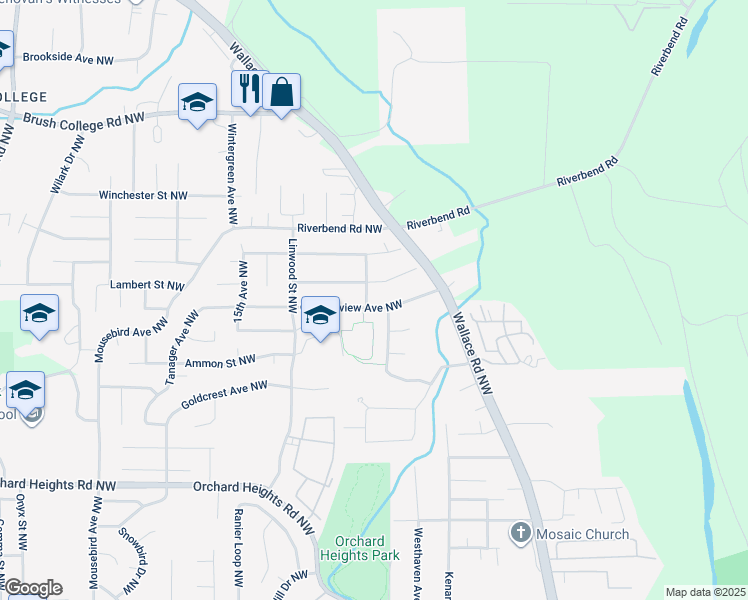 map of restaurants, bars, coffee shops, grocery stores, and more near 1194 Orchardview Avenue Northwest in Salem