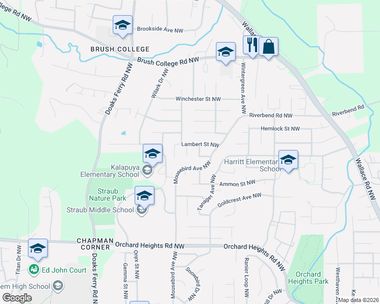 map of restaurants, bars, coffee shops, grocery stores, and more near 2211 Cobbler Court Northwest in Salem