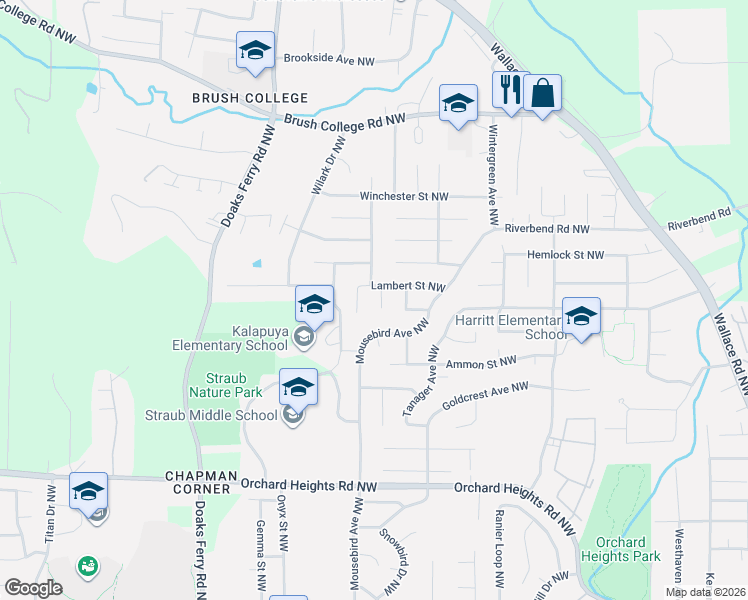 map of restaurants, bars, coffee shops, grocery stores, and more near 2211 Cobbler Court Northwest in Salem