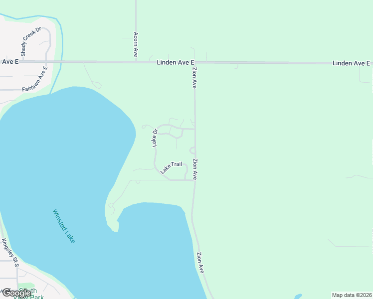 map of restaurants, bars, coffee shops, grocery stores, and more near 445 Lake Trail in Winsted