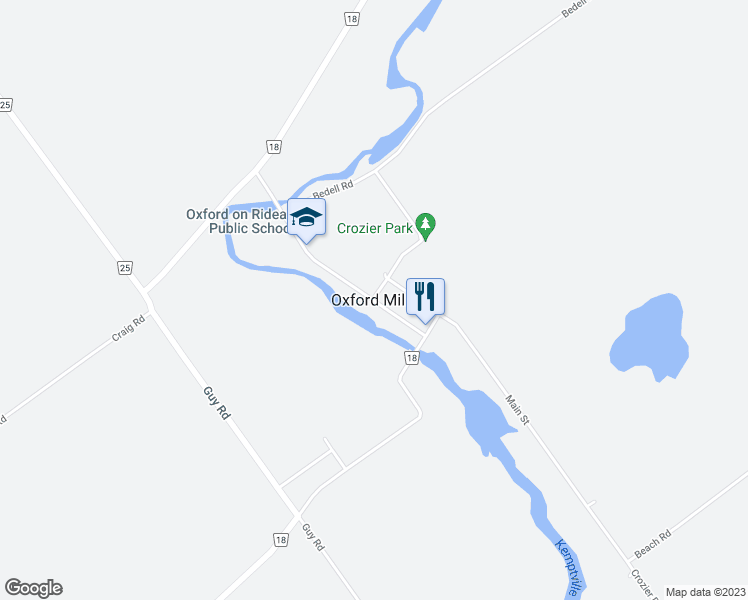 map of restaurants, bars, coffee shops, grocery stores, and more near in North Grenville