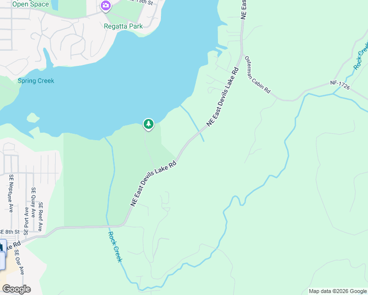 map of restaurants, bars, coffee shops, grocery stores, and more near 1351 NE East Devils Lake Rd in Lincoln