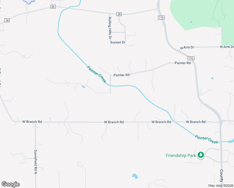 map of restaurants, bars, coffee shops, grocery stores, and more near 6105 Painter Road in Mound