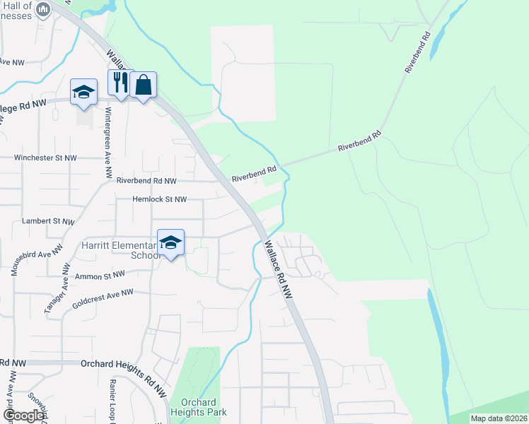 map of restaurants, bars, coffee shops, grocery stores, and more near 2280 Wallace Road Northwest in Salem