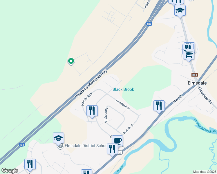 map of restaurants, bars, coffee shops, grocery stores, and more near 5 Lilian Court in Elmsdale