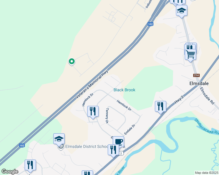 map of restaurants, bars, coffee shops, grocery stores, and more near 5 Lilian Court in Elmsdale