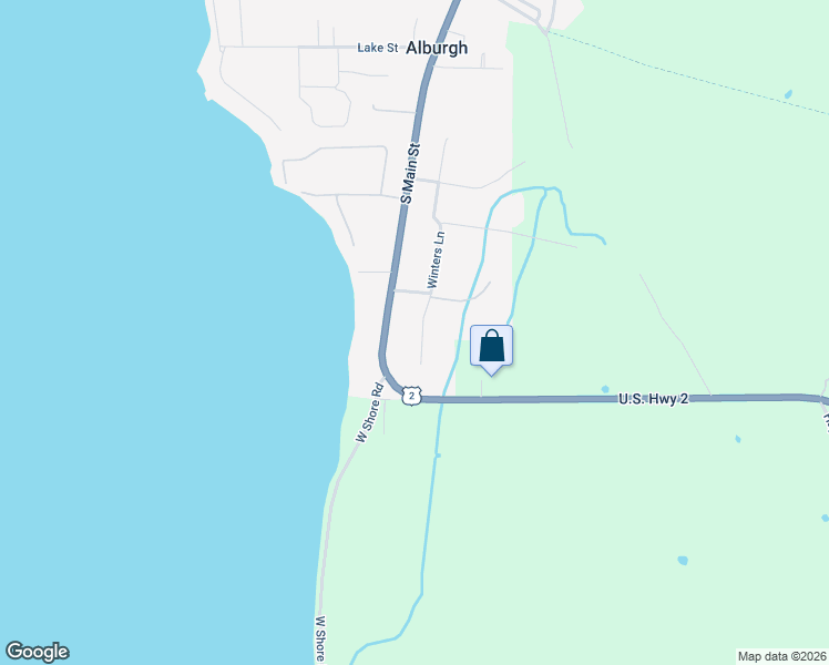 map of restaurants, bars, coffee shops, grocery stores, and more near 8 Winters Lane in Alburgh