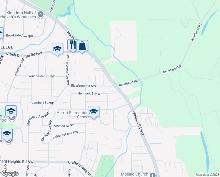 map of restaurants, bars, coffee shops, grocery stores, and more near 2465 Wallace Road Northwest in Salem