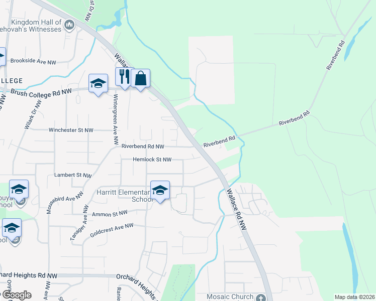 map of restaurants, bars, coffee shops, grocery stores, and more near 2465 Wallace Road Northwest in Salem