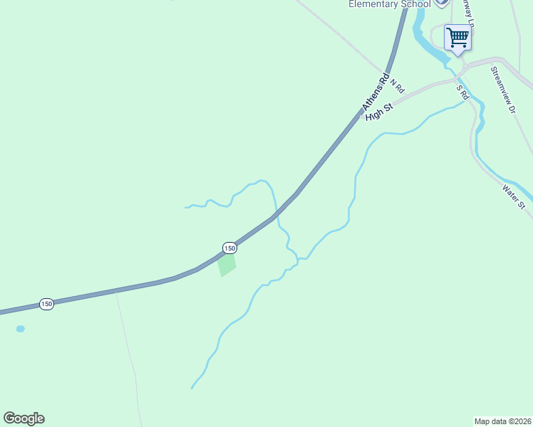 map of restaurants, bars, coffee shops, grocery stores, and more near 100 Athens Road in Harmony