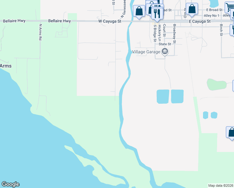 map of restaurants, bars, coffee shops, grocery stores, and more near 249 South Genessee Street in Bellaire