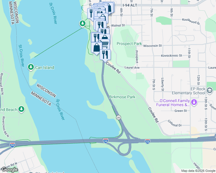 map of restaurants, bars, coffee shops, grocery stores, and more near 201 2nd Street in Hudson