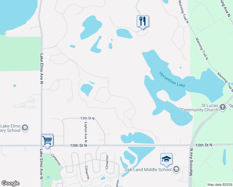map of restaurants, bars, coffee shops, grocery stores, and more near in Lake Elmo