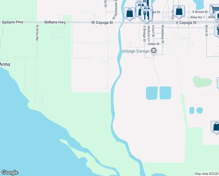 map of restaurants, bars, coffee shops, grocery stores, and more near 249 South Genessee Street in Bellaire