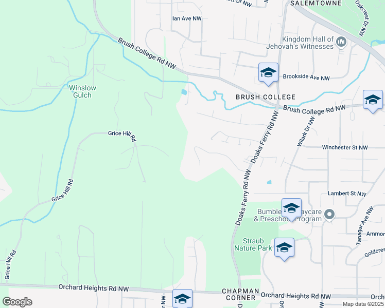 map of restaurants, bars, coffee shops, grocery stores, and more near 2467 Emerald Drive Northwest in Salem