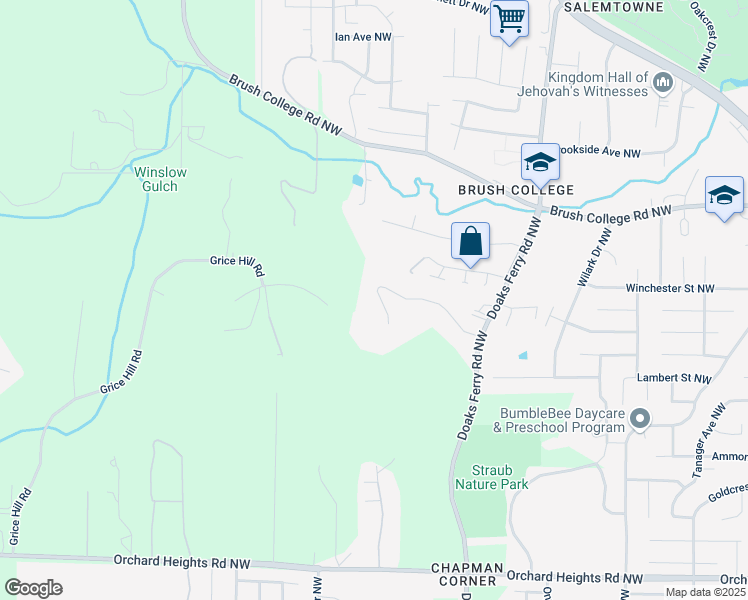 map of restaurants, bars, coffee shops, grocery stores, and more near 2467 Emerald Drive Northwest in Salem