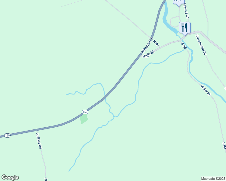 map of restaurants, bars, coffee shops, grocery stores, and more near 95B Athens Road in Harmony