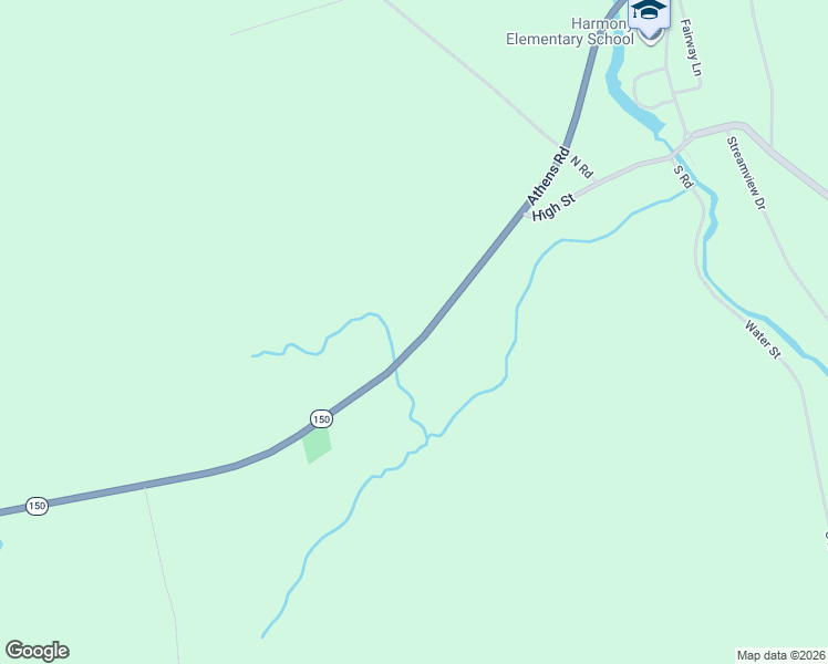 map of restaurants, bars, coffee shops, grocery stores, and more near 100 Athens Road in Harmony