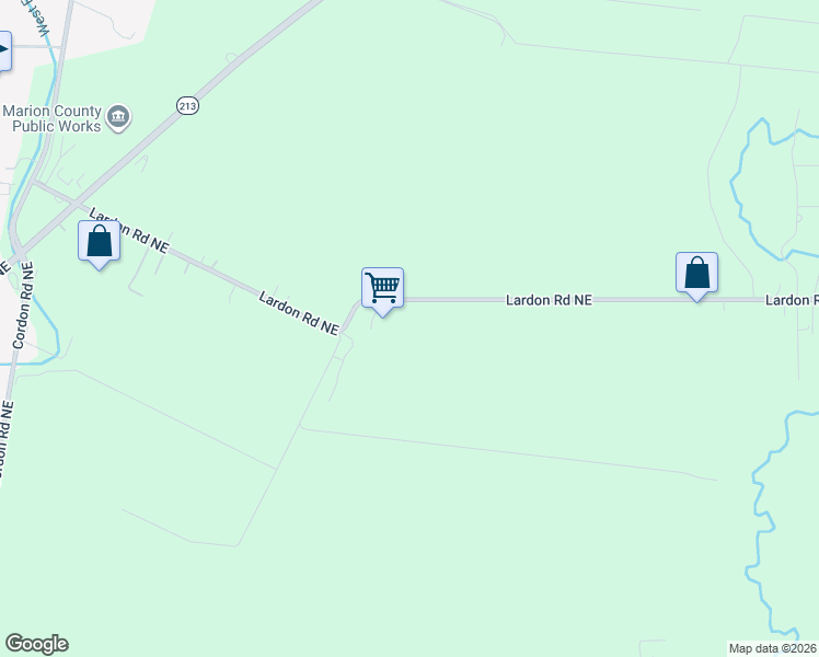 map of restaurants, bars, coffee shops, grocery stores, and more near 5650 Lardon Road Northeast in Salem