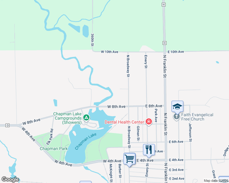 map of restaurants, bars, coffee shops, grocery stores, and more near 112 9th Avenue in Stanley