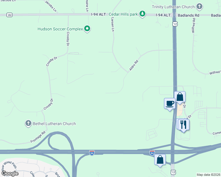 map of restaurants, bars, coffee shops, grocery stores, and more near 740 Aldro Road in Hudson