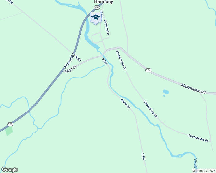 map of restaurants, bars, coffee shops, grocery stores, and more near 8 South Road in Harmony