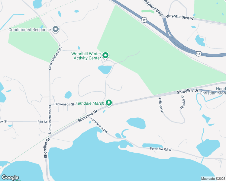 map of restaurants, bars, coffee shops, grocery stores, and more near 1055 Edgewood Hill Road in Wayzata