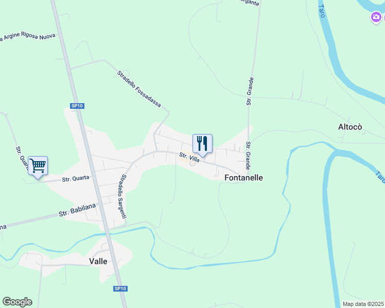 map of restaurants, bars, coffee shops, grocery stores, and more near 27B Stradello Villa in Fontanelle