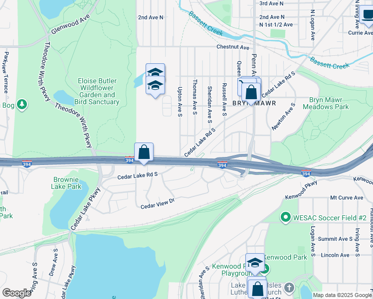 map of restaurants, bars, coffee shops, grocery stores, and more near 604 Thomas Avenue South in Minneapolis