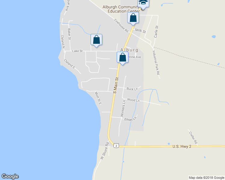map of restaurants, bars, coffee shops, grocery stores, and more near 46 South Main Street in Alburgh