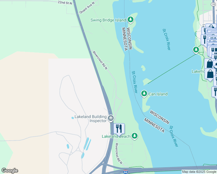 map of restaurants, bars, coffee shops, grocery stores, and more near 1544 Rivercrest Road North in Lakeland