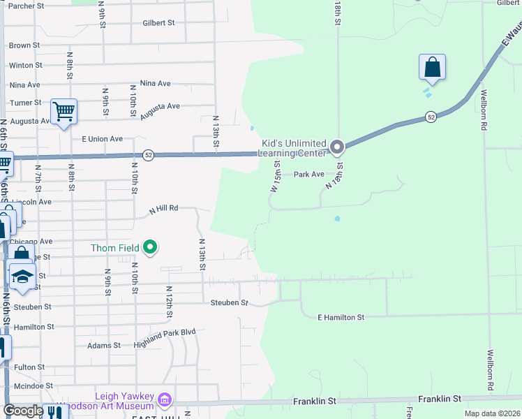 map of restaurants, bars, coffee shops, grocery stores, and more near in Wausau
