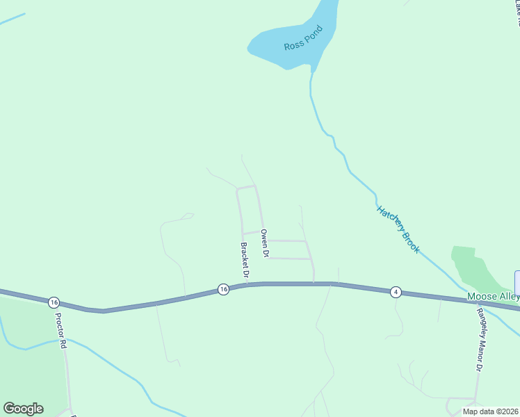 map of restaurants, bars, coffee shops, grocery stores, and more near Owen Drive in Rangeley
