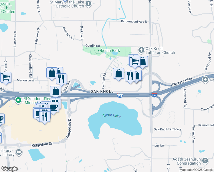 map of restaurants, bars, coffee shops, grocery stores, and more near in Minnetonka