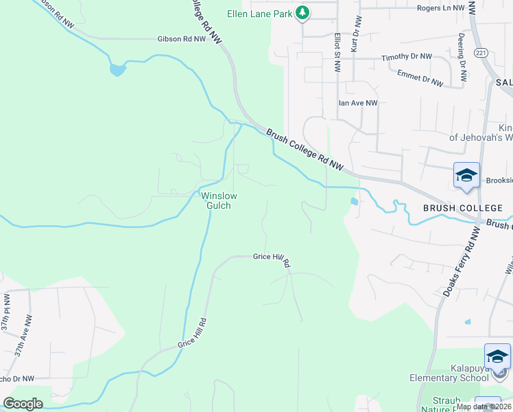 map of restaurants, bars, coffee shops, grocery stores, and more near 2883 Grice Hill Road in Salem