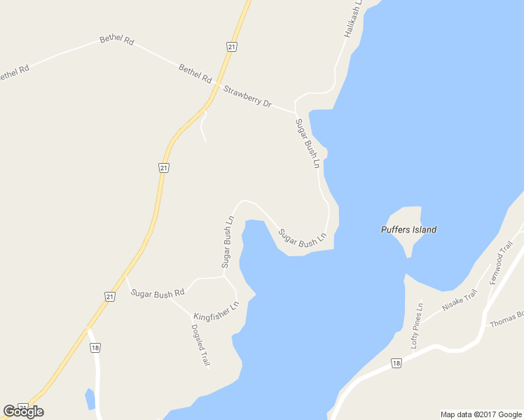 map of restaurants, bars, coffee shops, grocery stores, and more near Sugar Bush Lane in Haliburton County