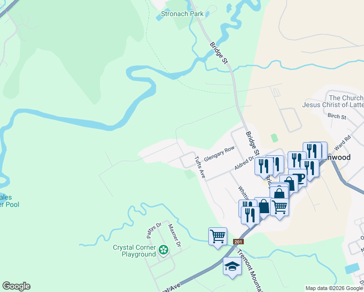map of restaurants, bars, coffee shops, grocery stores, and more near 1134 William Street in Kingston