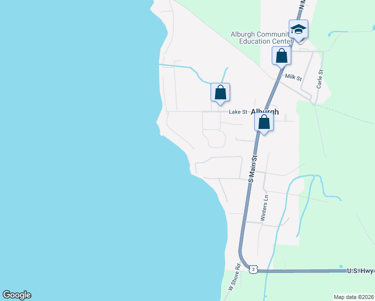 map of restaurants, bars, coffee shops, grocery stores, and more near 154 Cleland South in Alburgh