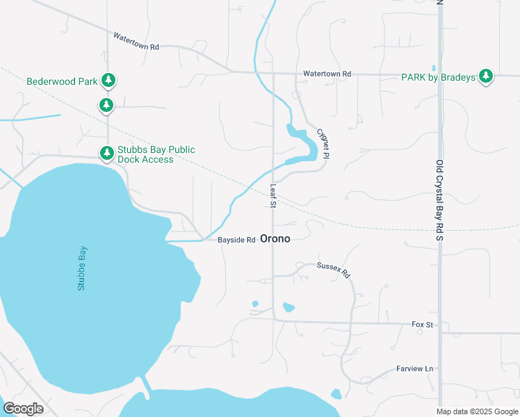 map of restaurants, bars, coffee shops, grocery stores, and more near 345 Leaf Street in Long Lake