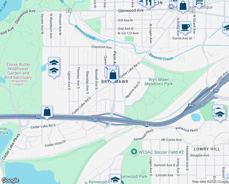 map of restaurants, bars, coffee shops, grocery stores, and more near in Minneapolis