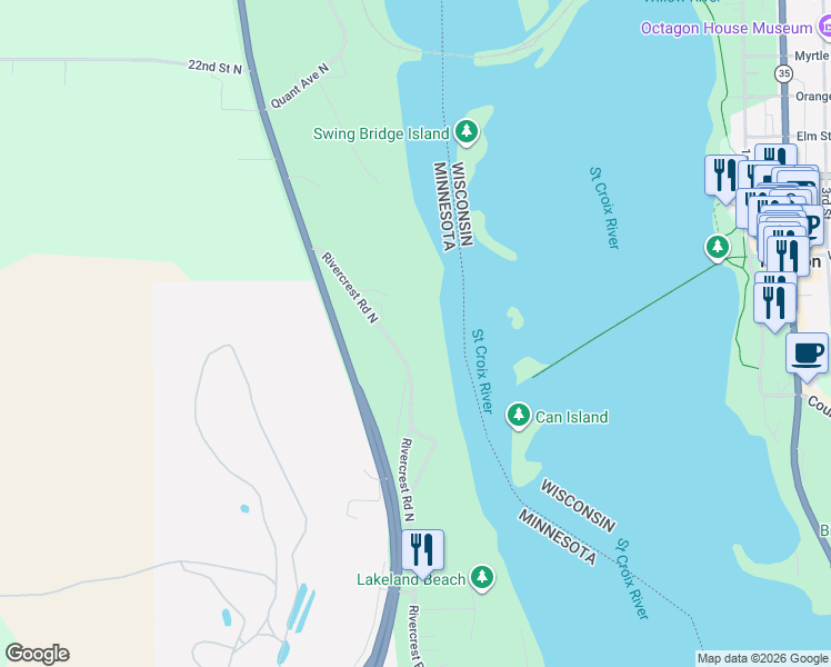 map of restaurants, bars, coffee shops, grocery stores, and more near 1635 Rivercrest Road North in Lakeland