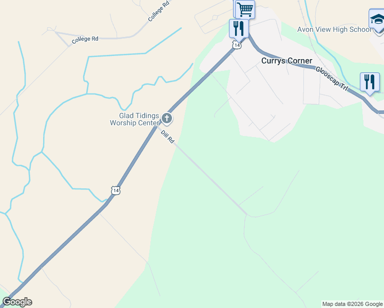 map of restaurants, bars, coffee shops, grocery stores, and more near 57 Dill Road in Windsor