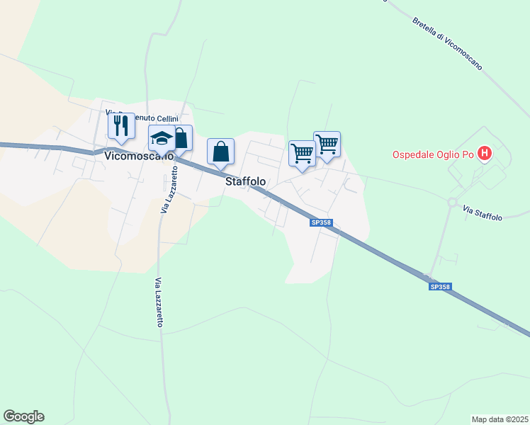 map of restaurants, bars, coffee shops, grocery stores, and more near 18 Via degli Ontani in Vicomoscano