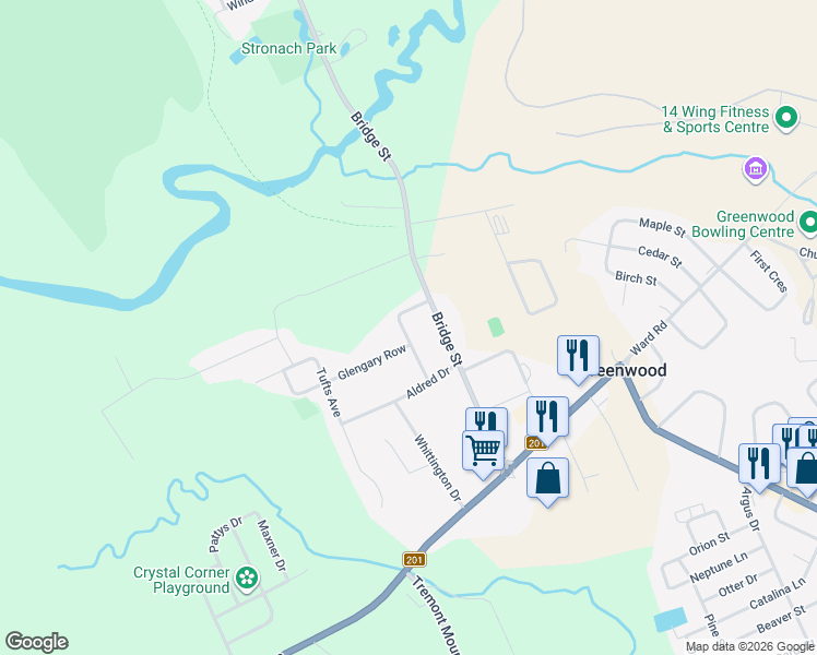 map of restaurants, bars, coffee shops, grocery stores, and more near 1136 Neily Crescent in Kingston