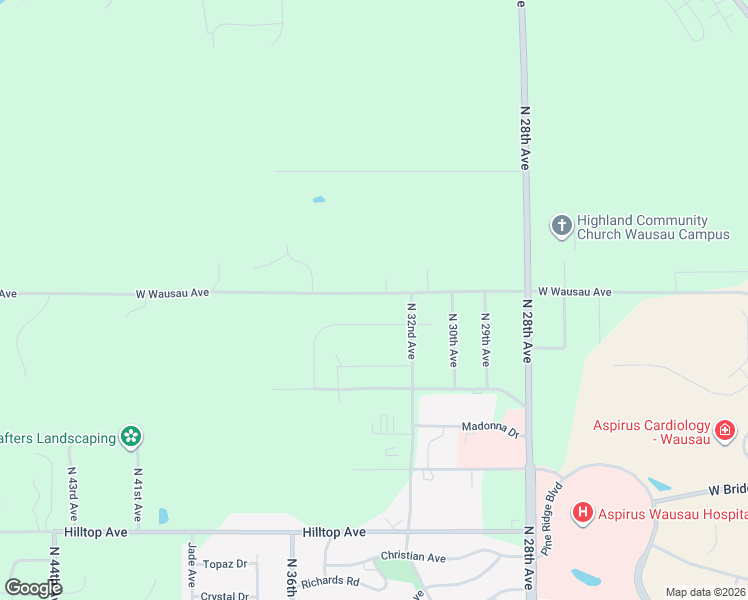map of restaurants, bars, coffee shops, grocery stores, and more near 3211 West Wausau Avenue in Wausau