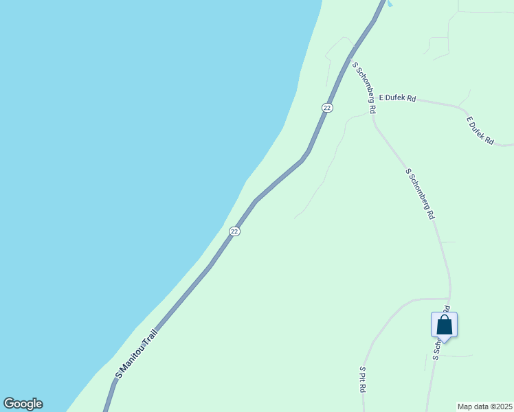 map of restaurants, bars, coffee shops, grocery stores, and more near 584 South Manitou Trail in Lake Leelanau